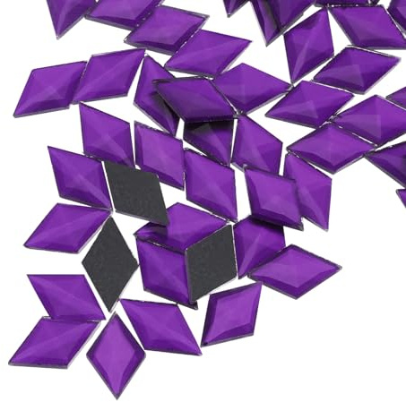 QUARKZMAN 100 Pezzi Gemme in Acrilico con Retro Piatto 18x11mm Pietre Artificiali per Creazioni Artigianali Pittura del Viso Gioielli, Viola