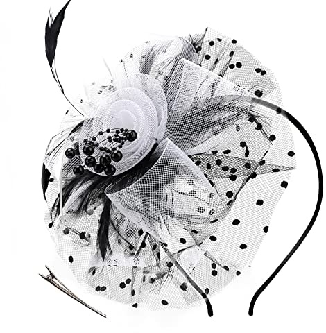 AQOKKA Women Fascinators Hats Flower Fascinators with Headband and Clip Tea Party Headwear for Women and Girls