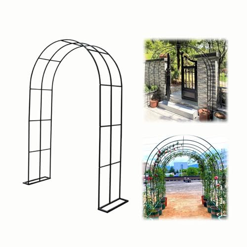 Gartenbogen Hochzeitsbogen Breite 80-350cm Rosenbogen Metall für Rosen & Kletterpflanzen Torbogen Pergola Rankhilfe Rankgitter Einfache Installation (Color : Black, Size : 280x250cm/9.2x8.2ft)