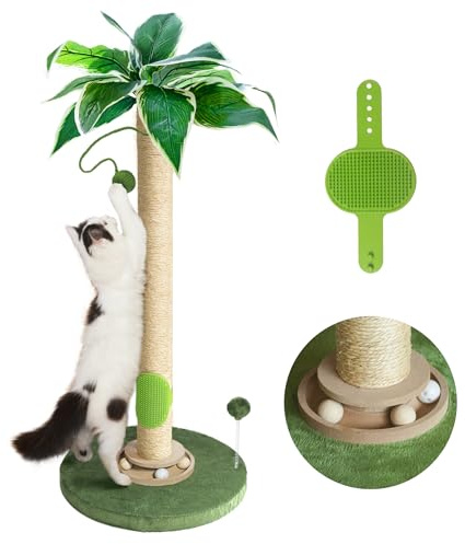 Fantasreen Tiragraffi per Gatti 84cm, Tiragraffi Alto per da Interno con Giocattolo per Gatti e Palla Interattiva, Autogestito per Gattini Adulti