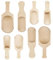 KINHARD 8 Piezas Cuchara de Madera, Pequeño Cucharas de Madera, Varios Tipos Pala Pequeña, Adecuados para Cuchara Harina, Cuchara Sal, Cuchara Harina, Vaso Medidor