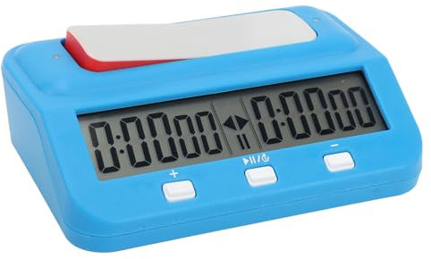 Alomejor Pro Digitaler Schachuhr-Timer mit Multifunktionalem Timer, Erweiterte Funktionen, Speicherfunktion, Zuverlässiges Material für Go- und Schachspiele (Blue)