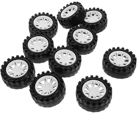 Toyvian 10 Stück Spielzeugauto Reifen 2, 5x51mm aus Kunststoff Schwarz