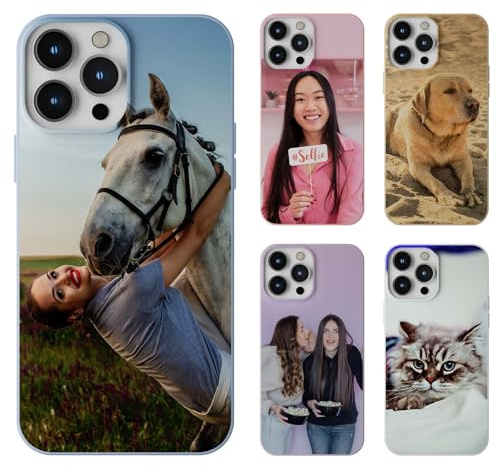 CHABDA Custom Cover Personalizzata Custodia per iPhone 12 mini Personalizzato con Foto Testi,TPU Silicone Personalizza Case con Immagine Personalizzabili Case,Rosa