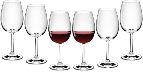 Gerlach 1760 Juego de 6 Copas de Vino Tinto, 390 Ml, de Cristal, Apta para Lavavajillas, Caudel