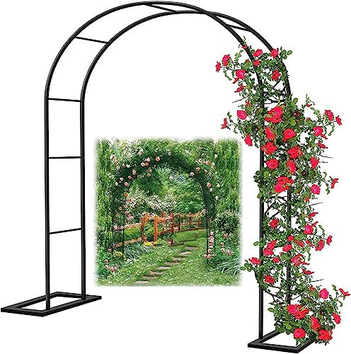 Arche de jardin extérieure en métal avec cadre en acier résistant aux intempéries pour plantes grimpantes, treillage autoportant, pergola, large arche verte pour jardin (1,2 m x 2,2 m)