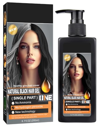 Black Hair Dye Gel, 3 IN 1 Gentle for Women & Men,Black Hair dye Complete Gray Coverage,contains Various Plant Extracts, Hair Color Gel No Ammonia & Peroxide, 200ml