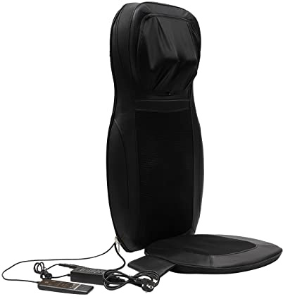 UHDUIG Massagesitzauflage Ausgestattet mit DREI Massagebereichen Akupressurmatten Rückenmassagegerät Vibrationsmassage Rückenwärme-Funktion Separatem Schalter (Schwarz)