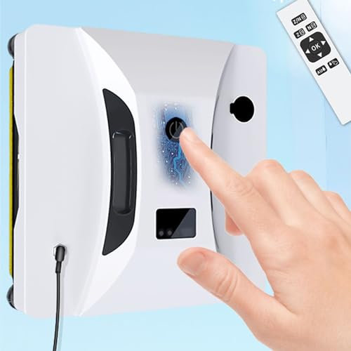 CraftNestUK Window Cleaner Robot, 2800pa Electric Intelligent Robot Window Cleaner, with Remote Control, Anti-fall Safety Rope, Smart Water Spray