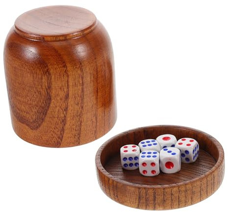 CIYODO Holzwürfelbecher Mit Deckel Würfelshakerbecher Satz Holz Würfelsiebbecher Für Bar Ktv Würfelparty Zubehör