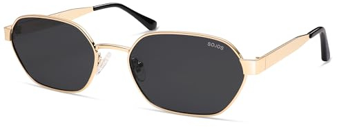 SOJOS Occhiali da sole esagonali polarizzati di tendenza Donna Uomo Occhiali da sole vintage quadrati in metallo retrò con protezione UV400 SJ1238