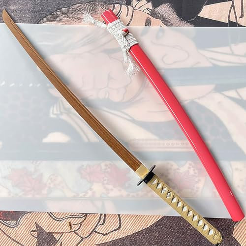 HJHUUA Spade Katana in Legno,Bokken Fatto a Mano da 103 cm,Spada Samurai in Legno Giapponese per Kendo,Allenamento,Arredamento,Regalo,Arti Marziali,Cosplay