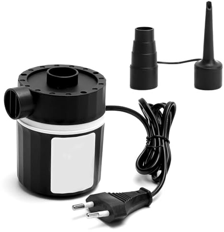 TNSLAND Pompa Elettrica per Materasso Gonfiabile, 2 in 1 Gonfiaggio e Sgonfiaggio con 3 Ugelli, Pompa Gonfia Materassino Elettrico Portatile, Portable Pump per Gommone Sacchi Sottovuoto Salvagenti