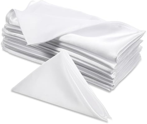 10 Stück Stoffservietten Weiß 43 x 43 cm Waschbare Kitchen Stoffservietten Tischservietten Servietten Stoff für Hochzeiten Bankette Partys Hotel Mittagessen Restaurant Veranstaltungen(Weiß)