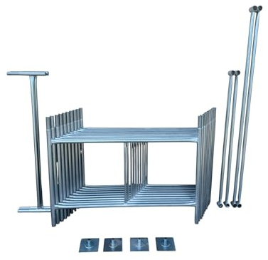 Torre de andamio galvanizada de 5,5 m, base de 4 x 4 pies, construcción resistente, fácil montaje, ideal para renovaciones del hogar y uso profesional, kit básico incluido