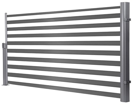 Toldo lateral retráctil, impermeable y resistente a los rayos UV, altura ajustable de 47 a 67 pulgadas, longitud de 79 a 236 pulgadas, ideal para patio, terraza, balcón (4140 x 500 cm)