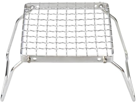 WRITWAA Klappbarer Tragbarer Campinggrill aus Edelstahl 24X17cm mit Grillrost für Outdoor Picknick und Lagerfeuer