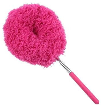 KIFSDLF Spolverino multifunzionale in microfibra con asta telescopica - Lavabile e riutilizzabile, adatto for soffitti alti, ventilatori, mobili per Soffitto Ragnatela Ventilatore Tenda(Rose Red)