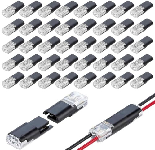 30pcs Wire Connectors, 2-Pin Waterproof Cable Connectors, No-Strip Fast Connect for Automotive, Home Wiring & LED Lights, for Electricians & DIY Enthusiasts