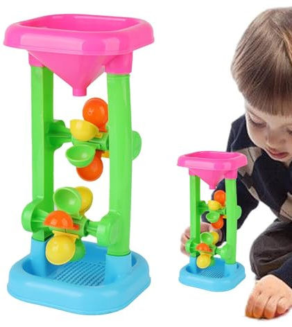 Play Sand Wheel Toy, Rotating Windmill Sandbox Game, Water Sifting Funnel Beach Sand Wheel Toy, Fun Sands and Water Toys, Hourglas Accessories, for Summer Beach Sands Table