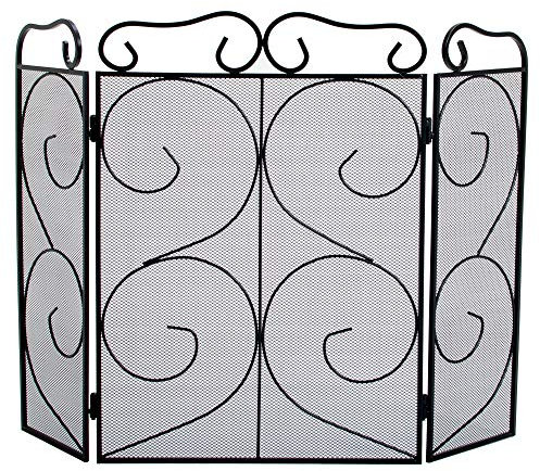 Fire Vida Tapton Feuerschirm/Funkenschutz, 3-teilig, Metall, schwarz