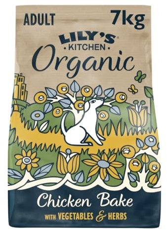 Lily's Kitchen Mit natürlichen Zutaten hergestellt Trockenfutter für ausgewachsene Hunde Hundefutter Bio Huhn-Auflauf Ausgewogene Ernährung 7kg Beutel
