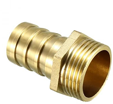 sourcing map Adaptateur laiton raccord tuyau barbelé 25mm Barbelure x 1 PT Mâle Tuyau
