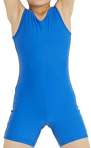 Boy's Gymnastics Unitard Toddler Ballet Dance Practice Atheletic Competition Training Leotard Blue,XLC