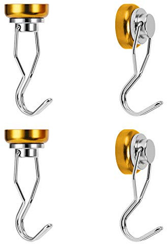Ant Mag Magnetic Hooks 25 mm Magnetic Hooks Made of Neodymium Magnet Colourful Rotatable Rustproof Strong Adhesive Force Max. 22 kg Pack of 4