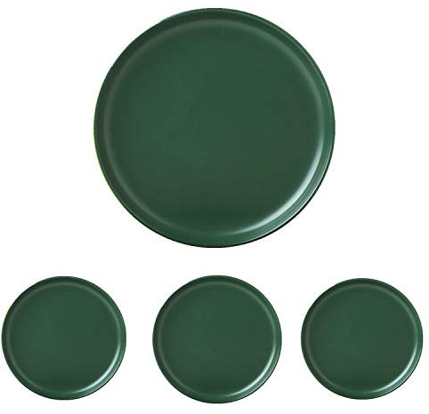 Swuut Platos de cerámica mate de 6 pulgadas, juego de 4 mini platos de postre pequeños, aptos para microondas y horno, pan, postre de mantequilla, platos de pastel para gatos (6 pulgadas, verde)