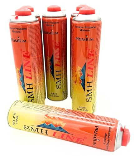 4 x 600 ml ELICO universal gaspatron för camping gasspis ogräsbrännare gasbrännare propan butan 7/16 tum euro-gänga