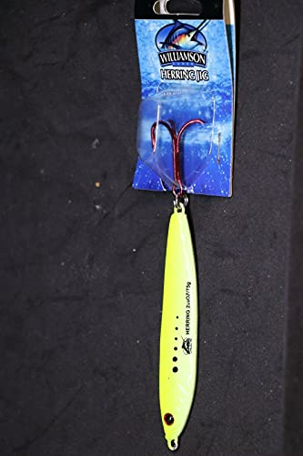 Williamson Lures Herring Jig 75 - Chartreuse Glow - 2 5/8 oz Jigging Lure