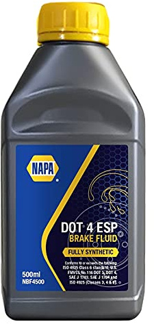Napa DOT 4 ESP Fully Synthetic Brake & Clutch Fluid (NBF4500) - 500ml 0.5L