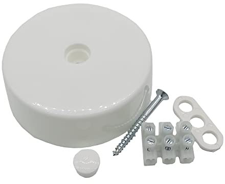 Verteilerdose Weiß inkl. 3-poliger Lüsterklemme u. Zubehör ø 73x24mm Abdeckdose Anschlussdose