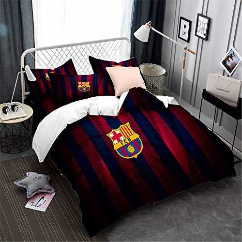 CHAOSE-ESB Equipo De Fútbol Juego De Edredón De Microfibra con Cierre De Cremallera Ropa De Cama Funda Nórdica Y Fundas De Almohada (50x75cm) (patrón 06,(180x220 cm)-Cama de 105/135)