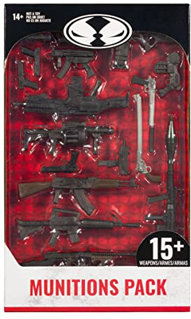 McFarlane Toys, Online Exclusive Munitions Weapon Pack, Includes 15 Weapons, Compatible with All 7-inch McFarlane Figures - Ages 14+ (TM90900)