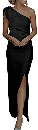 RPAEOY Abito Monospalla Donna Elegante Vestito Estivi Asimmetrico con Fiocco Abiti da Cerimonia Cocktail Lungo con Spacco Vestiti Eleganti da Sera Formale Matrimonio Festa