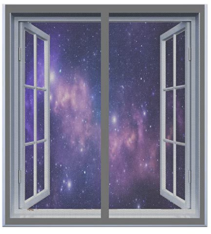 Insektenschutztür Fliegenschutz 145 x 165 cm Insektenschutzgitter Ohne Bohren Automatisches Schließen Fenster-Fliegengitter Für Alle Fenster Bis, Grau
