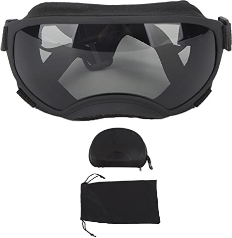 Lunettes de des Yeux pour Chien Lunettes de pour Gros Chien avec UV et Lentilles en PC pour Course à l'extérieur (Lentille Grise)