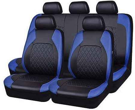 EXOTUF Autositzbezug-Sets für Ford Fiesta 5-Door HF/HG/HJ JA8 JC3/JD3/JH1 NA GxS GFJ 1984-2015 2016 2017 2018 2019 2020 2021-2026, Vollleder rutschfest Wasserdicht Atmungsaktiv Sitzkissenschutz
