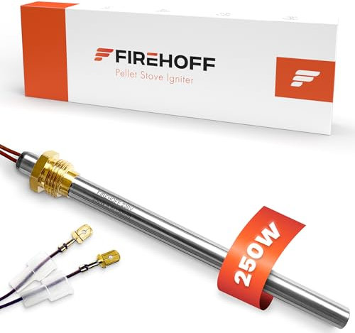 Bougie d'allumage pour poêle à granules - 250 W, 140/150 mm, diamètre 9,9 mm, filetage 3/8 avec connecteur rapide - GARANTIE 1 an