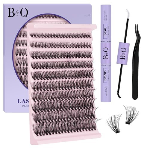 B&Q Lash Extensions Set 200 PCS Lashes Extensions Set 0.07D 8-18MIX 40D Wimpernverlängerung Set Wimpern Set Lash Kleber Entferner und Applikatoren für Wimpernverlängerungs-Anfänger (Set-40D,MIX)