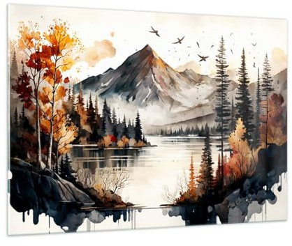 Bilder auf Glas 100x70cm Glasbild Natur Sicht Berge Groß Wanddeko Bild im Glas Schlafzimmer Küche Deko Wandbilder Dekoration Wohnzimmer Modern Wall Decor Glasdruck Wand Kunstdruck Art GAA100x70-5783