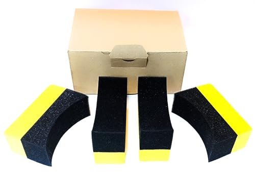4Pcs Esponja Suave de Coche para Lavado de Autos, Pulido y Limpieza de Ventana, Cocina - Reutilizable (Negro+Amarillo)