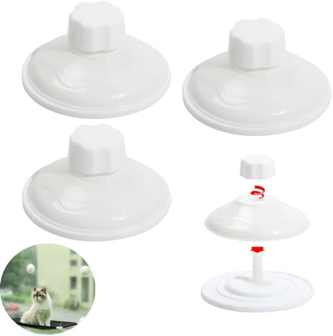 UtySty 4 Pack Cat Bed Window Suction Holder Replacement with Anchor Screws Cordless Cat Window Perch Suction Cups Holders for EZ Mount Kitty Sill Window Hammock Bed Seat Felt Kitten Car Bed Road Trip