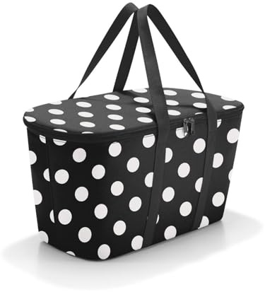 reisenthel coolerbag dots White - Kühltasche aus hochwertigem Polyestergewebe – Ideal für das Picknick, den Einkauf und unterwegs