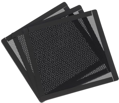 sourcing map 3PCS PC Dust Filter, 150x150mm Magnetic Frame PVC Computer Case Cooler Dustproof Mesh Cover Fan Grills for Computer Chassis Speakers, Black