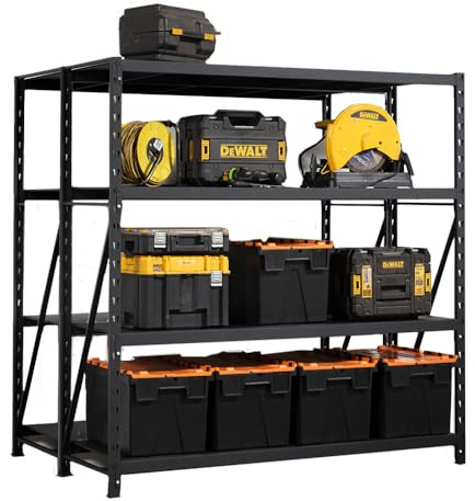 2 x Black Heavy Duty Industrial Racking With Metal Shelves 1830mm H x 1800mm W x 600mm D 400KG UDL per Shelf
