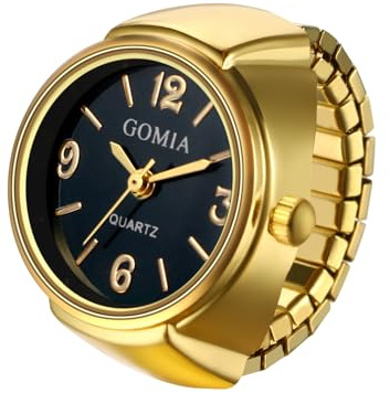 JewelryWe Bague Montre Femme Extensible: Montre Bague Doigt Homme Femme Acier Inoxydable Elastique Décoloration Due à la Température Fantaisie Analogique Quartz - Cadeau Anniversaire