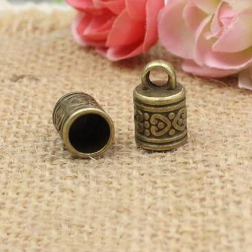 8mm Kordel Crimp Endkappen Schnallenspitzen für Halskette Armband Verbinder Verschlüsse DIY Zubehör 10x16mm 20Stk K00525-Antike Bronze